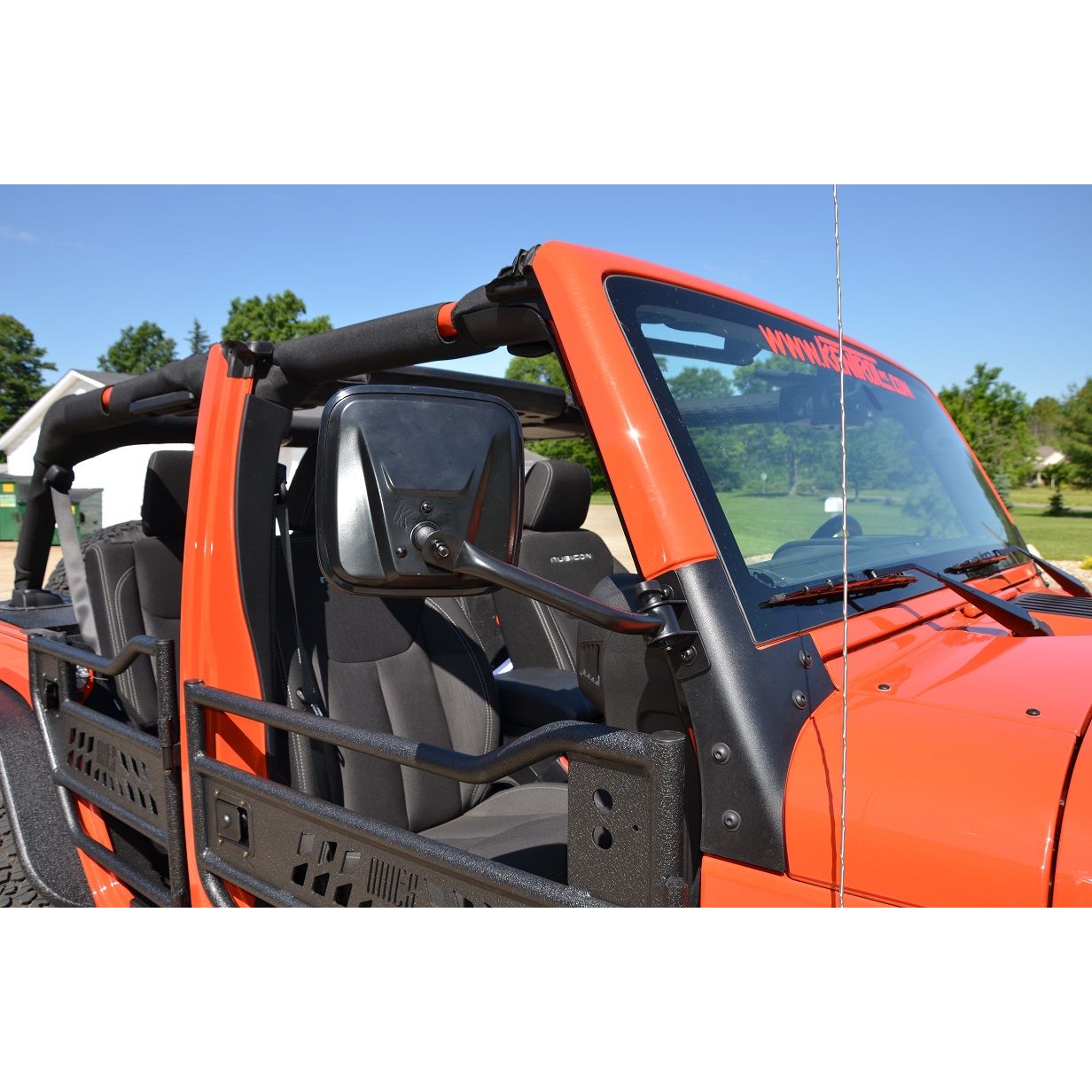 KENTROL Jeep TJ/JK E-Z Detach Mirrors Pair 97-18 Wrangler TJ/JK Powdercoat Black Kentrol  50496