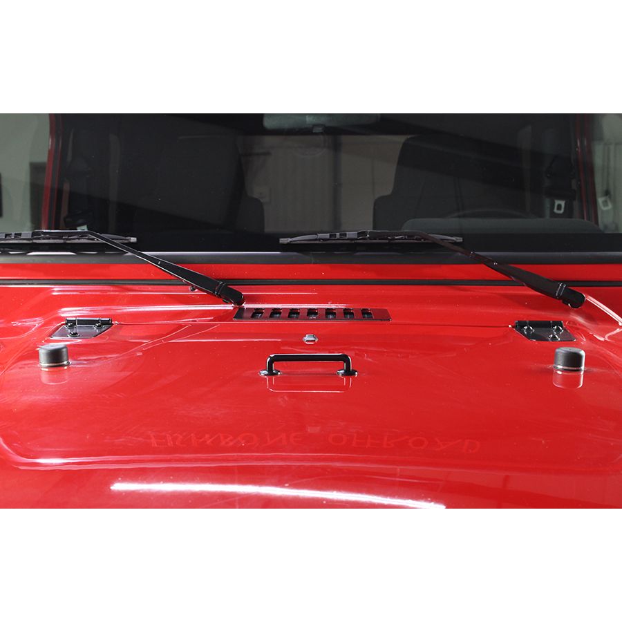 KENTROL Jeep TJ Hood Kit Without Hood Catch 98-06 Wrangler TJ Powdercoat Black Kentrol  50504WHC