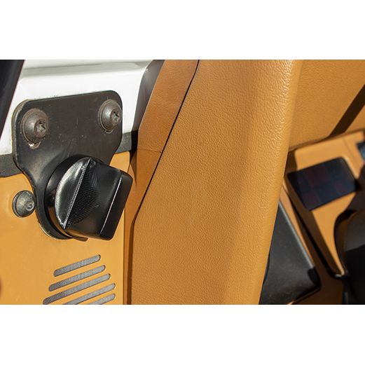 KENTROL Jeep CJ/YJ Windshield Knobs Pair 76-95 CJ and Wrangler YJ Powdercoat Black Kentrol  50510