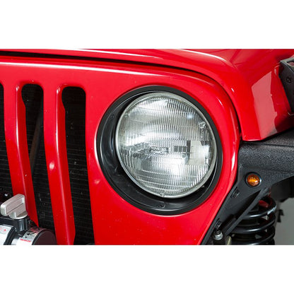 KENTROL Jeep TJ Headlight Bezels Pair 97-06 Wrangler TJ Powdercoat Black Kentrol  50543
