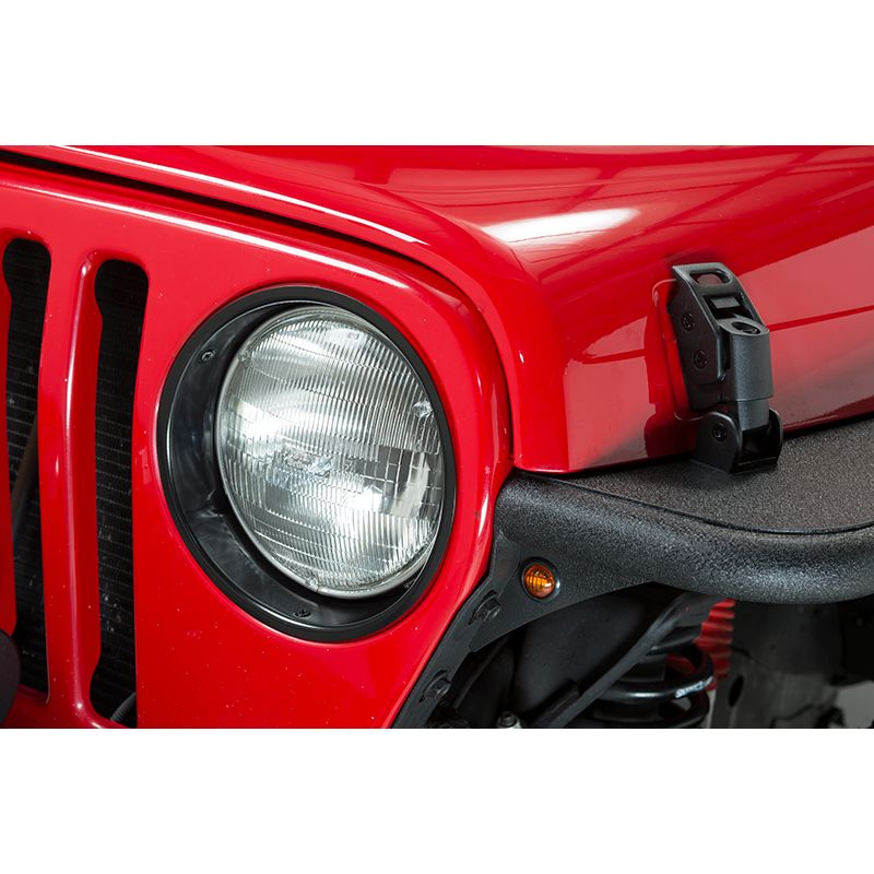 KENTROL Jeep TJ Headlight Bezels Pair 97-06 Wrangler TJ Powdercoat Black Kentrol  50543