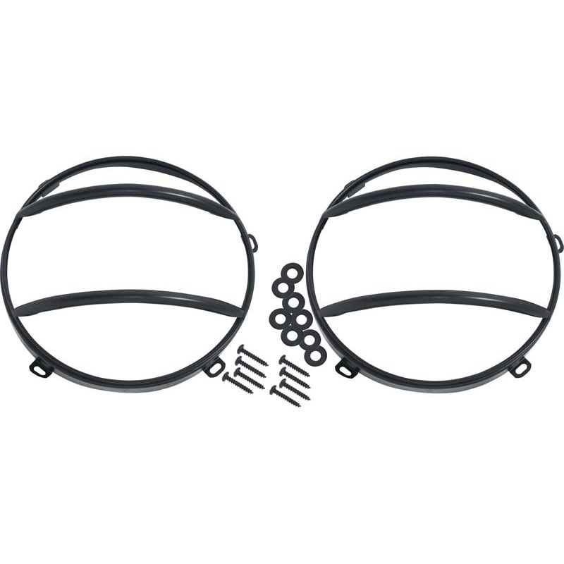 KENTROL Jeep JK Euro Headlight Guards Pair 07-18 Wrangler JK Powdercoat Black Kentrol  50573