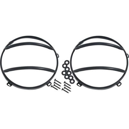 KENTROL Jeep JK Euro Headlight Guards Pair 07-18 Wrangler JK Powdercoat Black Kentrol  50573