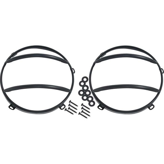 KENTROL Jeep JK Euro Headlight Guards Pair 07-18 Wrangler JK Powdercoat Black Kentrol  50573