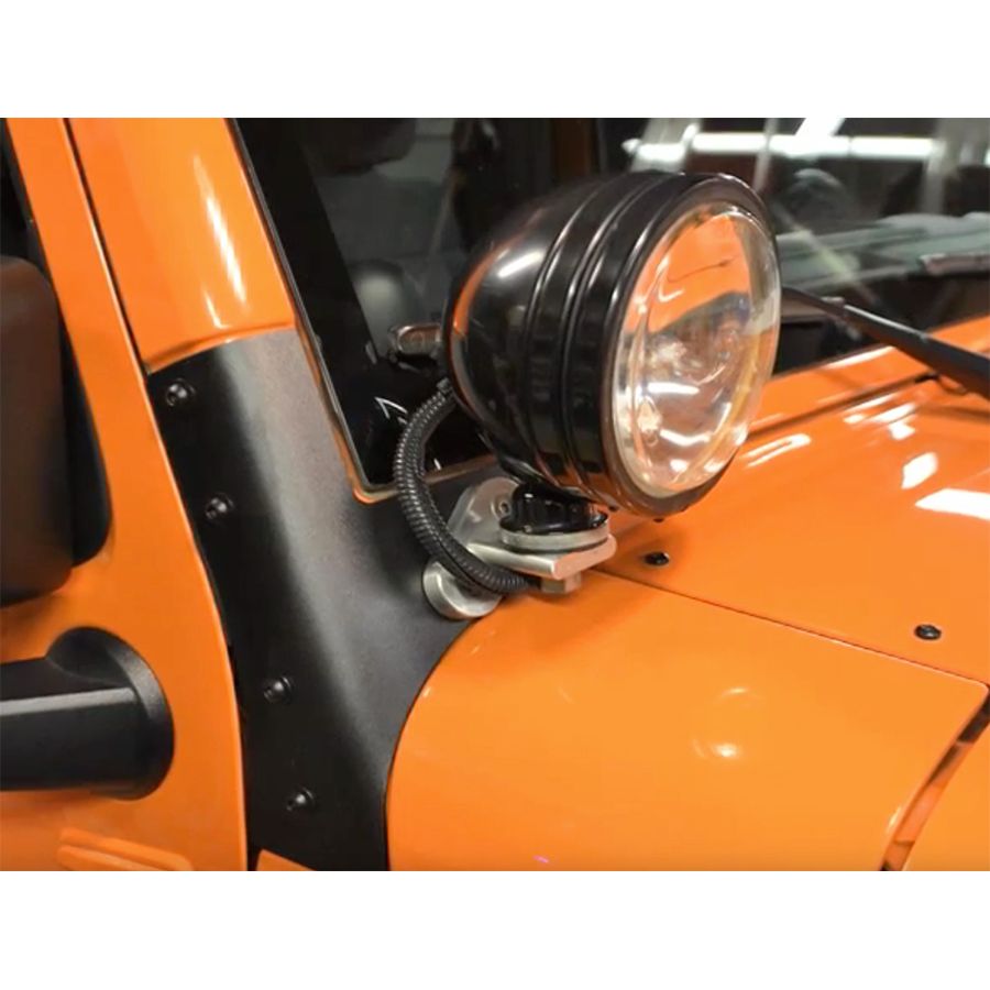 KENTROL Jeep JK Windshield Supports Pair 07-18 Wrangler JK Powdercoat Black Kentrol  50574