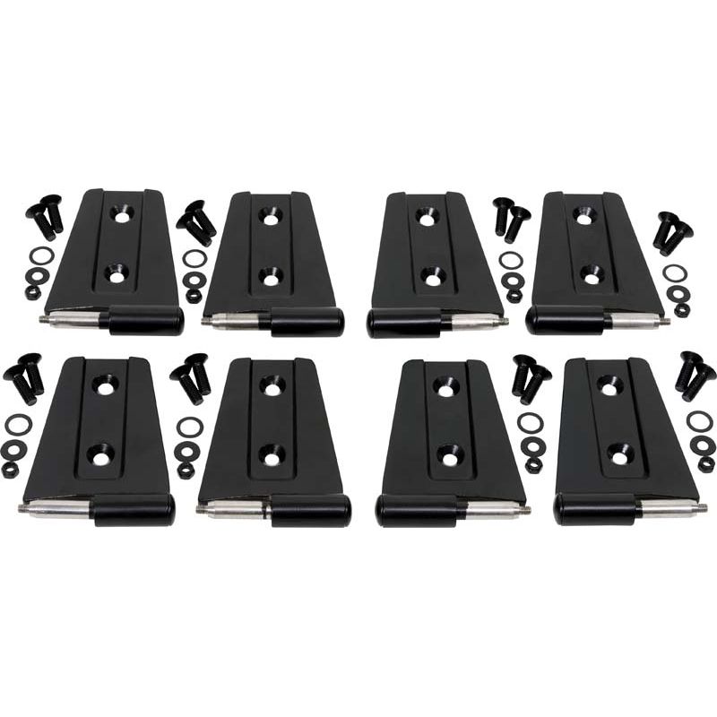 Kentrol Door Hinge Set (8 Pieces) Black Powder Coated Stainless for 2007-2018 JKU 50576