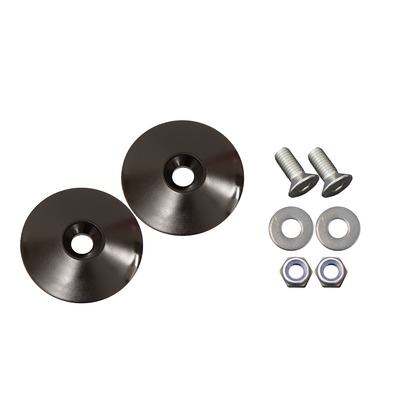 KENTROL Jeep Wrangler Hood Bumper Deletes For 97-19 Wrangler JK/TJ Black Powdercoat Stainless Steel Kentrol  50723