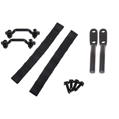 KENTROL Jeep TJ Polished Stainless Door Strap Kit For Wrangler TJ Black Powdercoat Stainless Steel Kentrol  50724
