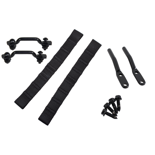 KENTROL Jeep CJ/YJ Door Strap Kit For 76-95 Jeep CJ/YJ Black Powdercoat Stainless Steel Kentrol  50725