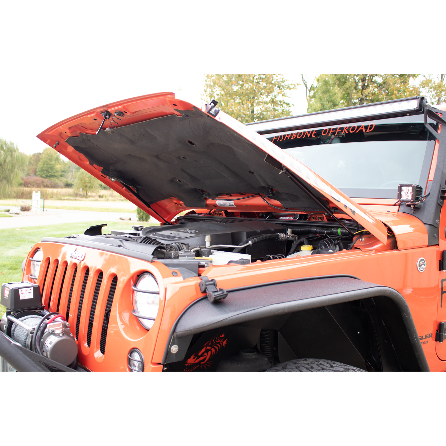 KENTROL Jeep JK Hoold Lift Support Black Painted Steel Kentrol  50730