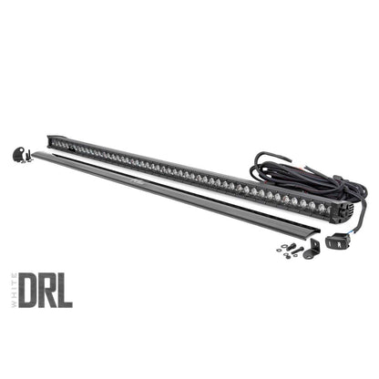 ROUGH COUNTRY 50 Inch Black Series LED Light Bar | Single Row | Cool White DRL | 70750BLDRL