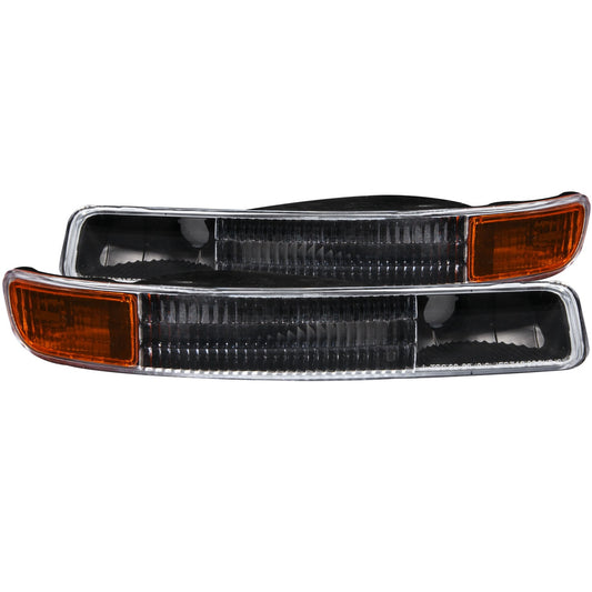 Anzo USA | Euro Parking Lights Clear Lens Black Housing Amber Reflector Pair | Fits Sierra 1500 | 511005