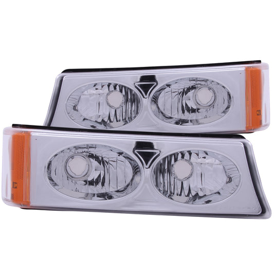 Anzo USA | Parking Light Assembly Euro Clear Lens Chrome Housing Pair | Fits Silverado 1500 | 511035