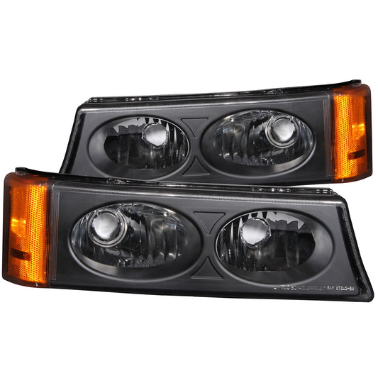 Anzo USA | Parking Light Assembly Euro Clear Lens Black Housing Pair | Fits Silverado 1500 | 511036