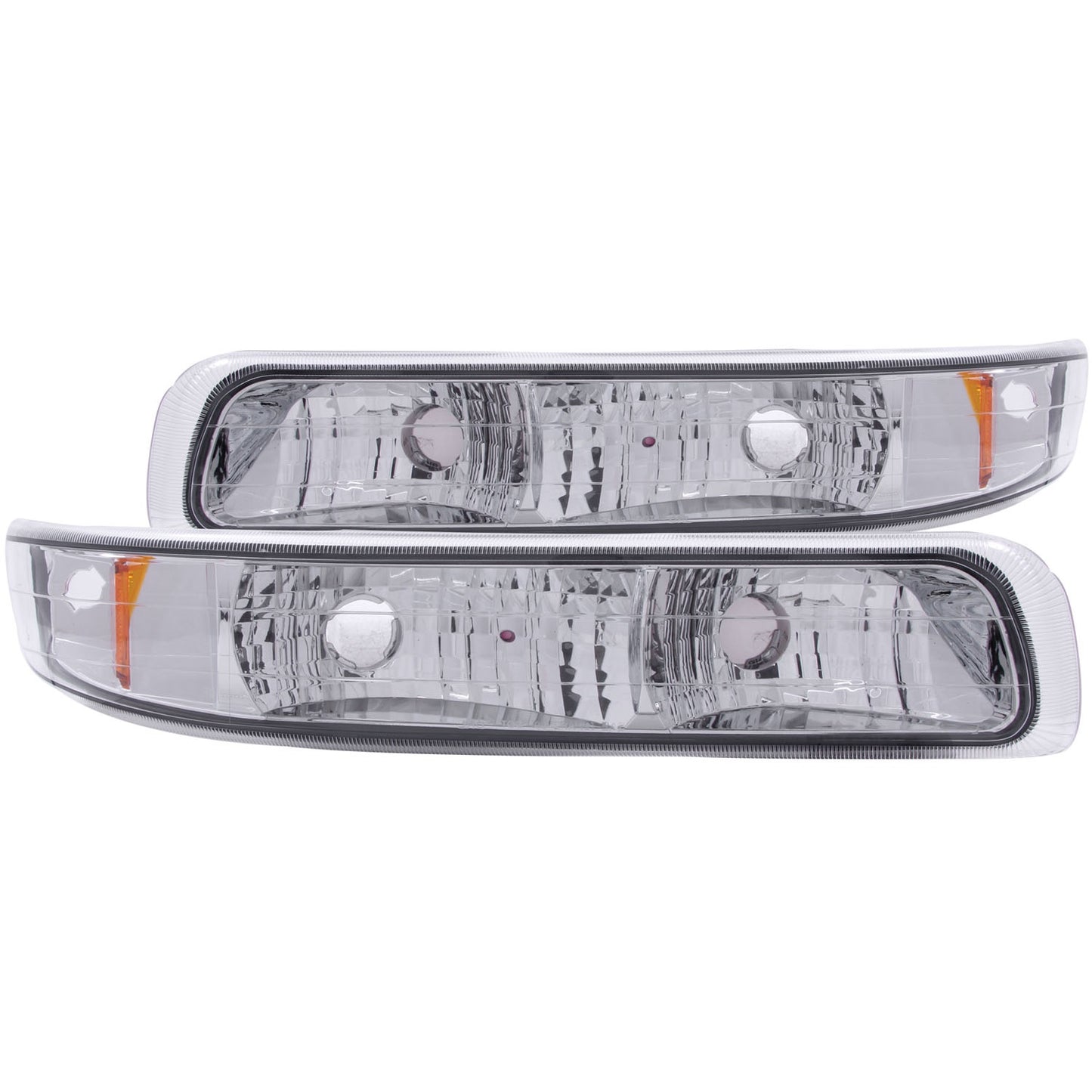 Anzo USA | Parking Light Assembly Euro Clear Lens Chrome Housing Amber Reflector Pair | Fits Silverado 1500 | 511064