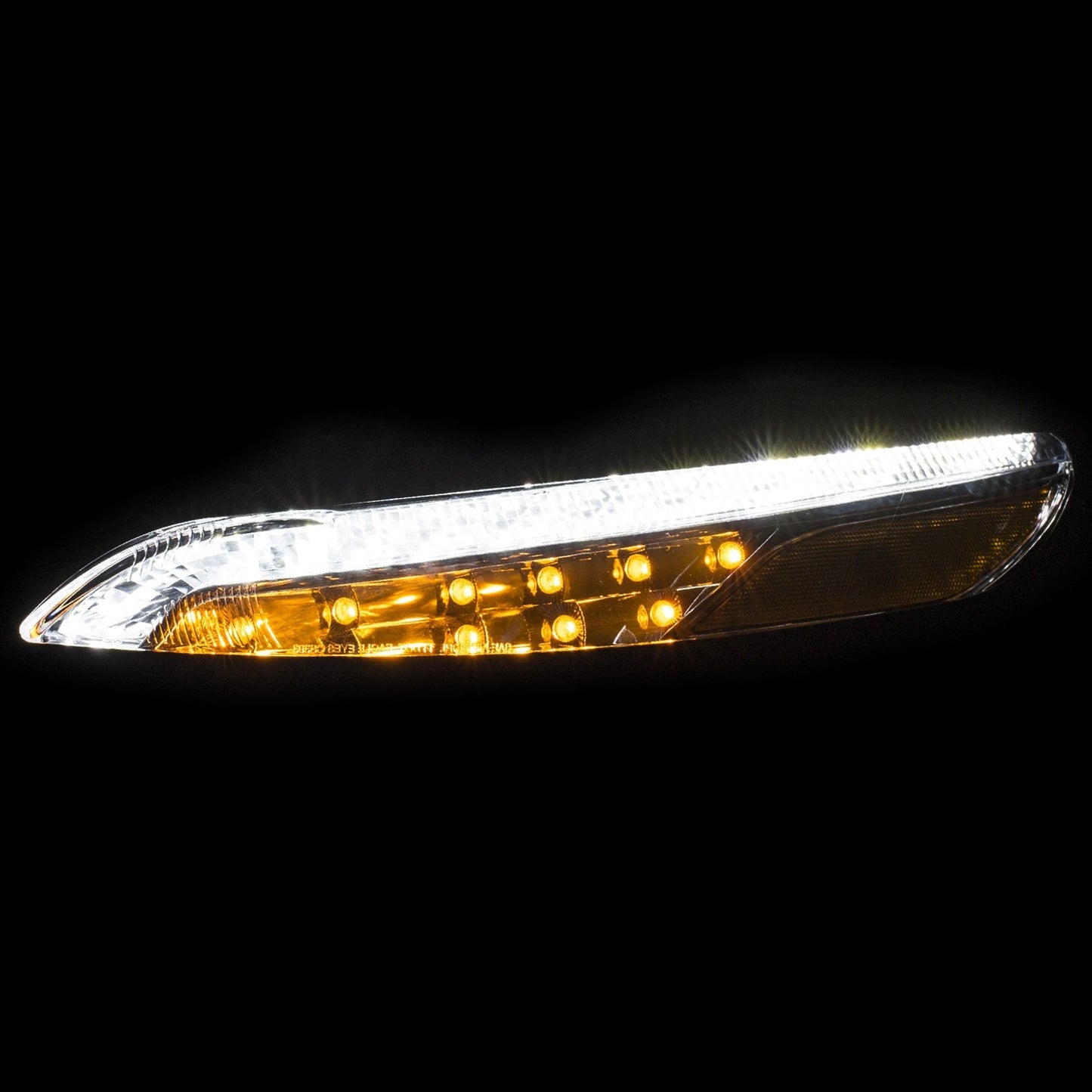Anzo USA | LED Parking Lights Clear Lens Chrome Amber | Fits Cherokee | 511081