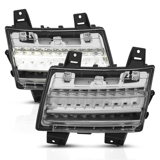 Anzo USA | Side Marker Light Assembly LED Chrome Clear w/Sequential Signal Pair | Fits Wrangler | 511082