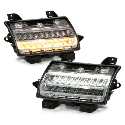 Anzo USA | Side Marker Light Assembly LED Chrome Clear w/Sequential Signal Pair | Fits Wrangler | 511083