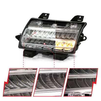 Anzo USA | Side Marker Light Assembly LED Chrome Clear w/Sequential Signal Pair | Fits Wrangler | 511083