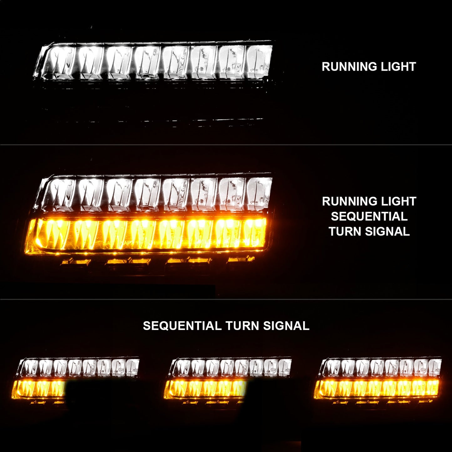 Anzo USA | Side Marker Light Assembly LED Smoke Lens Chrome Housing w/Sequential Signal Pair | Fits Wrangler | 511085