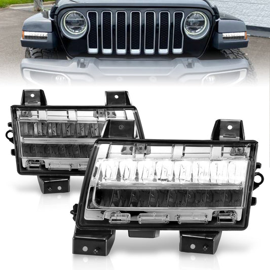 Anzo USA | Side Marker Light Assembly LED Clear Lens Chrome Housing w/Sequential Signal Pair | Fits Wrangler | 511086