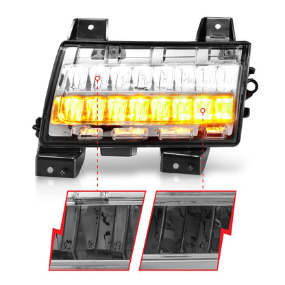 Anzo USA | Side Marker Light Assembly LED Clear Lens Chrome Housing w/Sequential Signal Pair | Fits Wrangler | 511086