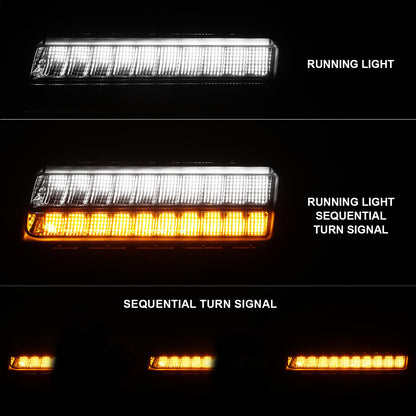 Anzo USA | Side Marker Light Assembly LED Smoke Lens Chrome Housing w/Sequential Signal Pair | Fits Wrangler | 511087