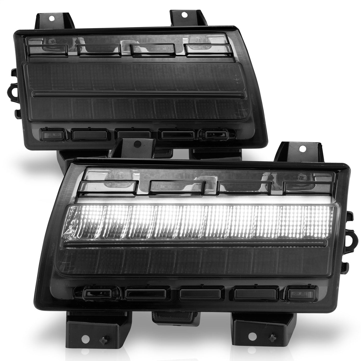 Anzo USA | Side Marker Light Assembly LED Smoke Lens Chrome Housing w/Sequential Signal Pair | Fits Wrangler | 511087