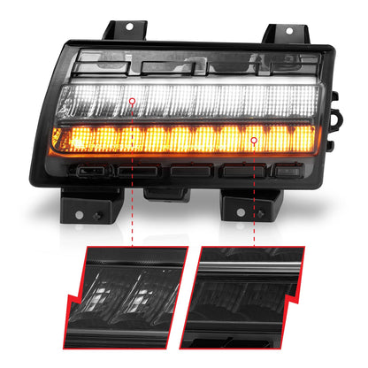 Anzo USA | Side Marker Light Assembly LED Smoke Lens Chrome Housing w/Sequential Signal Pair | Fits Wrangler | 511088