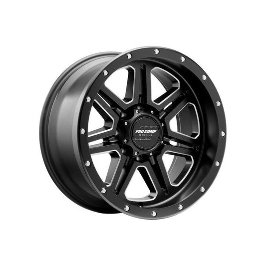 Pro Comp 62 Series Apex, 20×10 Wheel with 8×6.5 Bolt Pattern – Satin Black Milled – 5162-218247