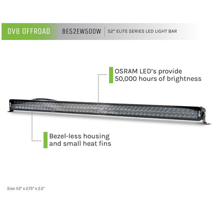 DV8 Off-Road 52-Inch Elite Series LED Light Bar | Dual Row C3| BE52EW500W