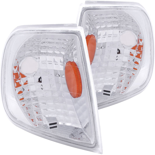 Anzo USA | Cornering Light Assembly Euro Clear Lens Chrome Housing Amber Reflector Pair | Fits F-150 | 521012