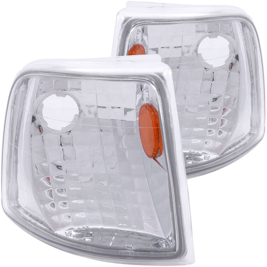 Anzo USA | Cornering Light Assembly Euro Clear Lens Chrome Housing Amber Reflector Pair | Fits Ranger | 521017