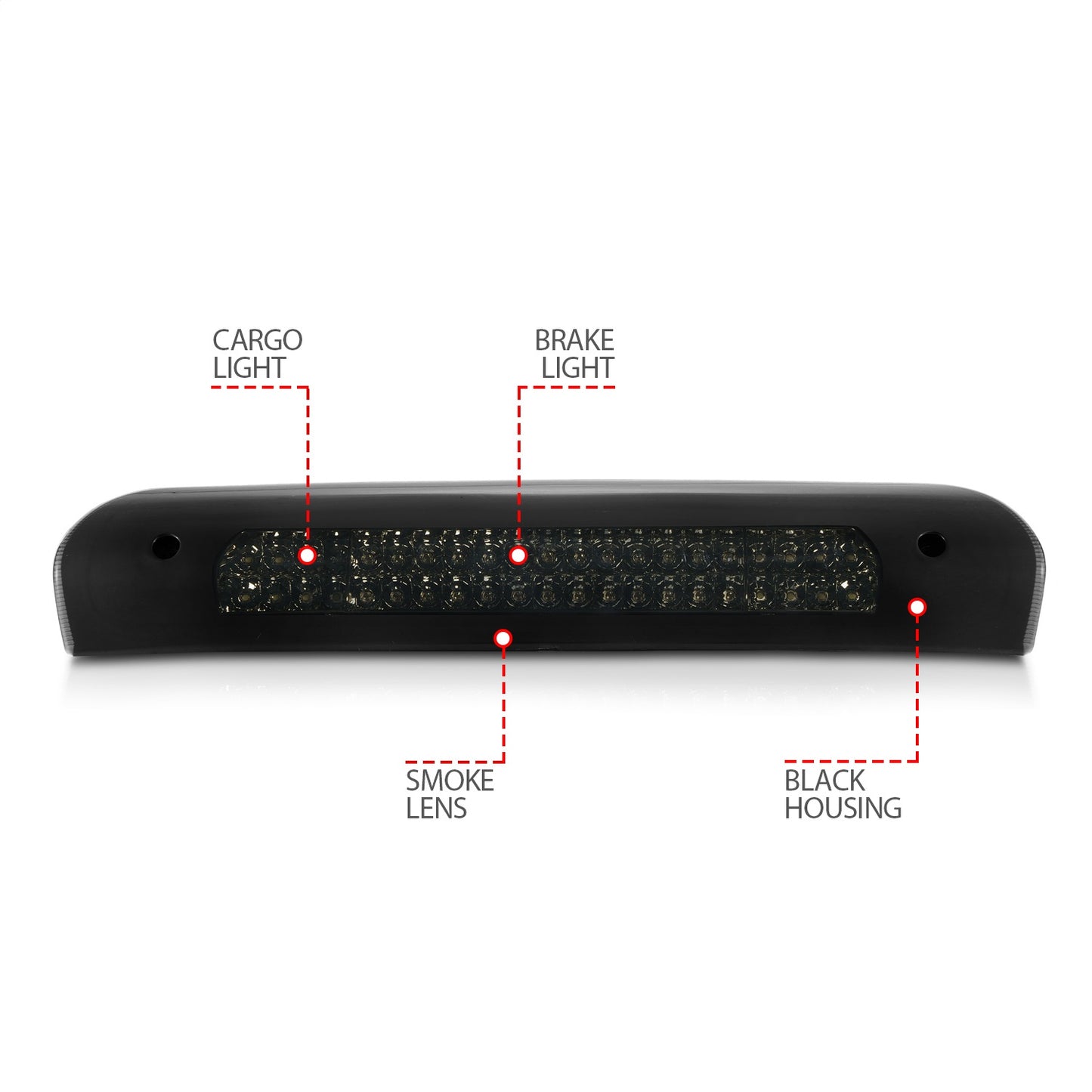 Anzo USA | Third Brake Light Assembly LED Smoke Lens B-Series | Fits Ram 1500 | 531081