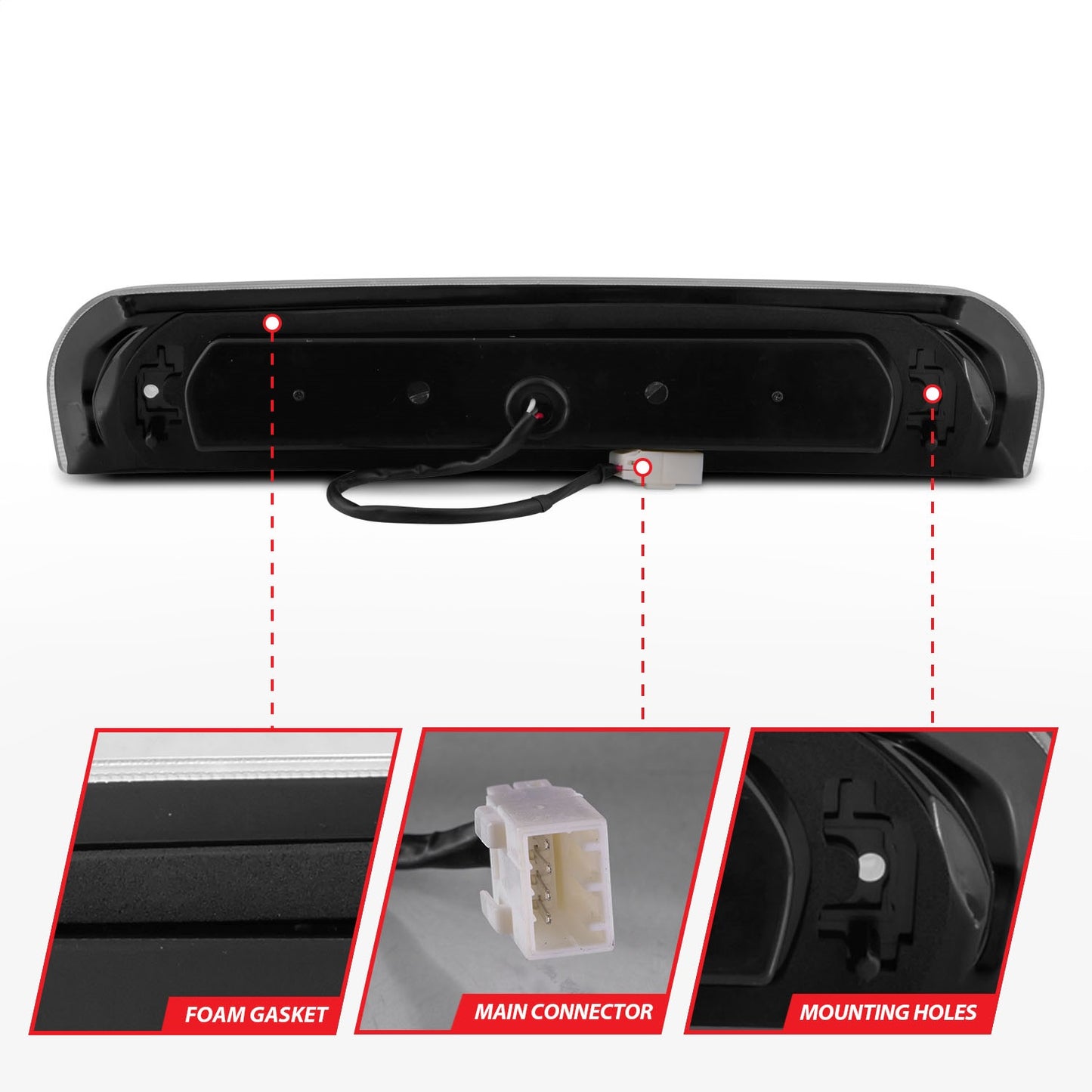 Anzo USA | Third Brake Light Assembly LED Smoke Lens B-Series | Fits Ram 1500 | 531081