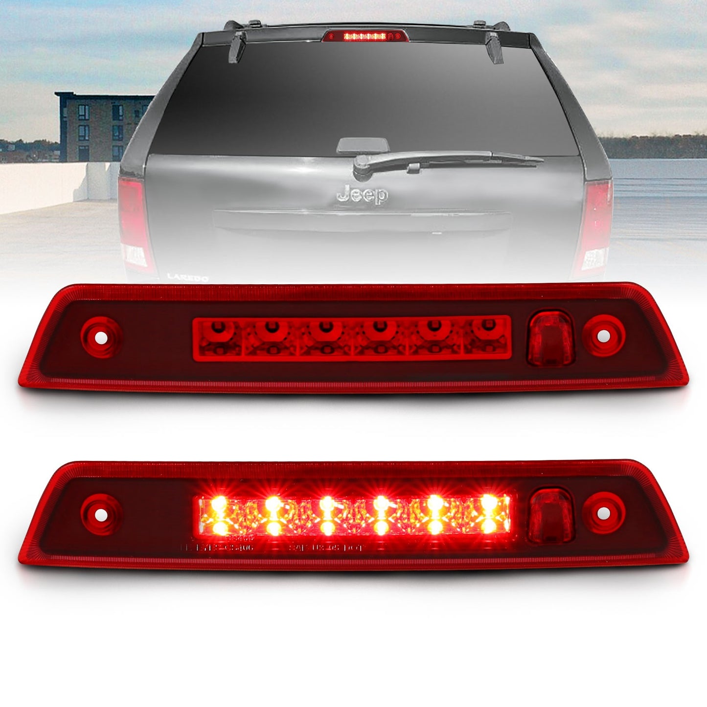 Anzo USA | Third Brake Light Assembly LED Red Lens | Fits Grand Cherokee | 531108