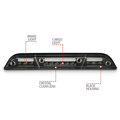 Anzo USA | Third Brake Light Assembly LED Clear Lens Black Housing | Fits F-150 | 531111