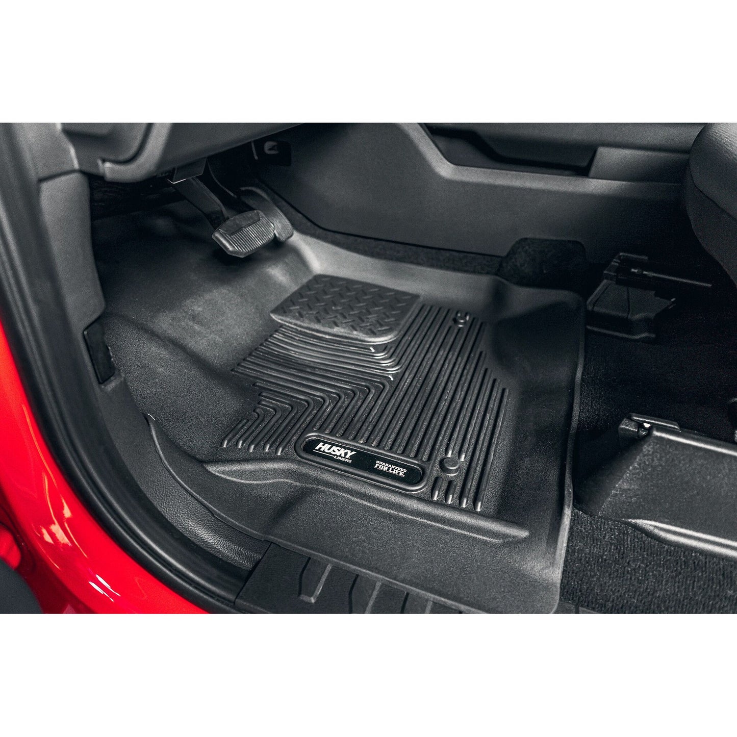 Husky Liners | X-act Contour Front & 2nd Seat Floor Liners For 2017-2024 F-250/F-350/F-450 Super Duty Husky Liners | 53388 installed in vehicle.