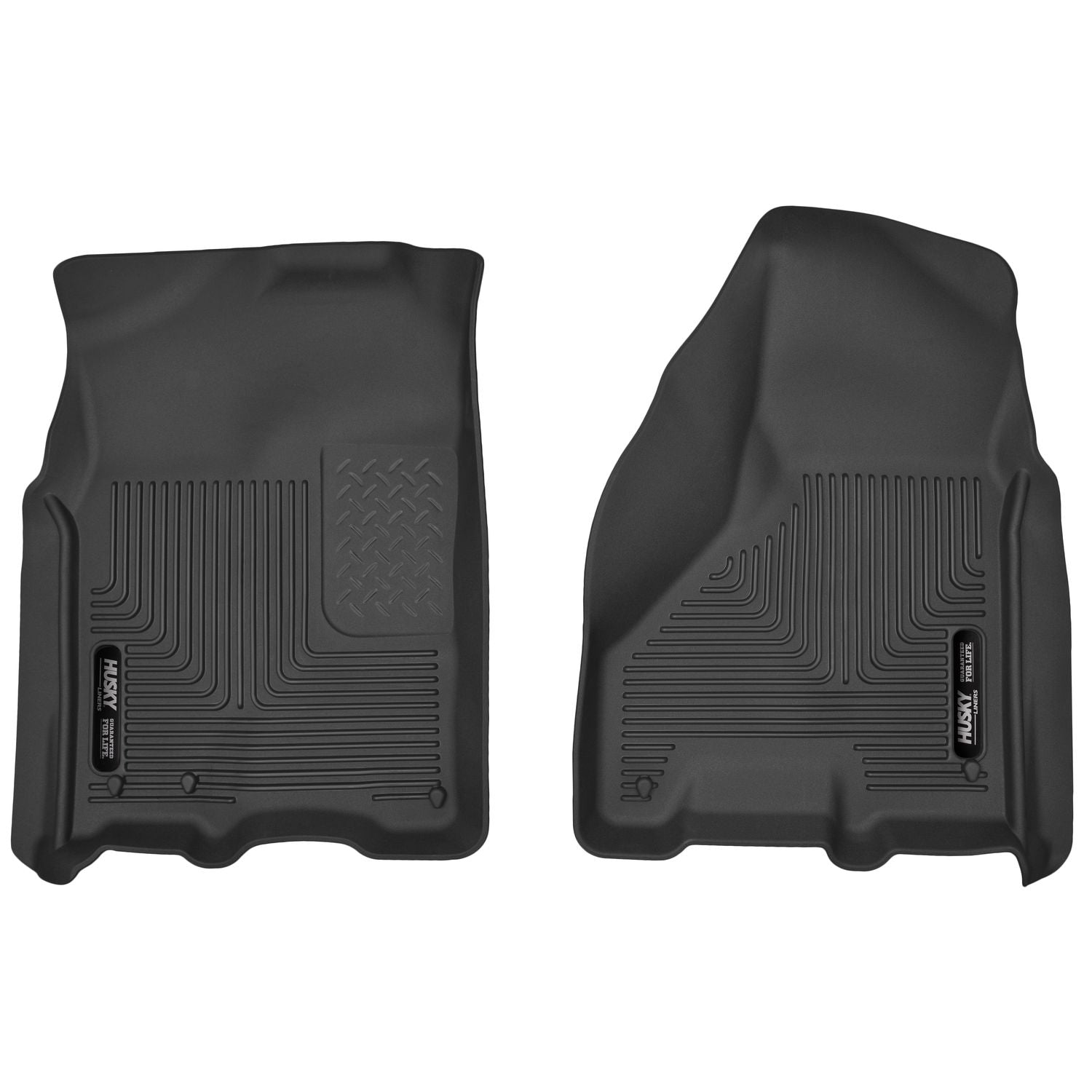 Husky Liners | X-act Contour Front Floor Liners For 2009-2024 Ram 1500/2500/3500, 1500 Classic, 2500, 3500 Husky Liners | 53511 in black.
