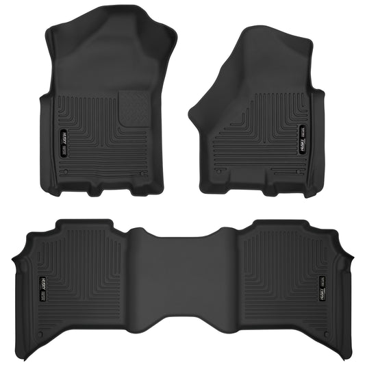 Husky Liners | X-act Contour Front & 2nd Seat Floor Liners For 2019-2024 2500/3500 Husky Liners | 53638 - durable black floor mats