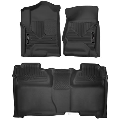 Husky Liners | X-act Contour Front & 2nd Seat Floor Liners For 2014-2019 Silverado/Sierra 1500/2500 HD/3500 HD Husky Liners | 53908