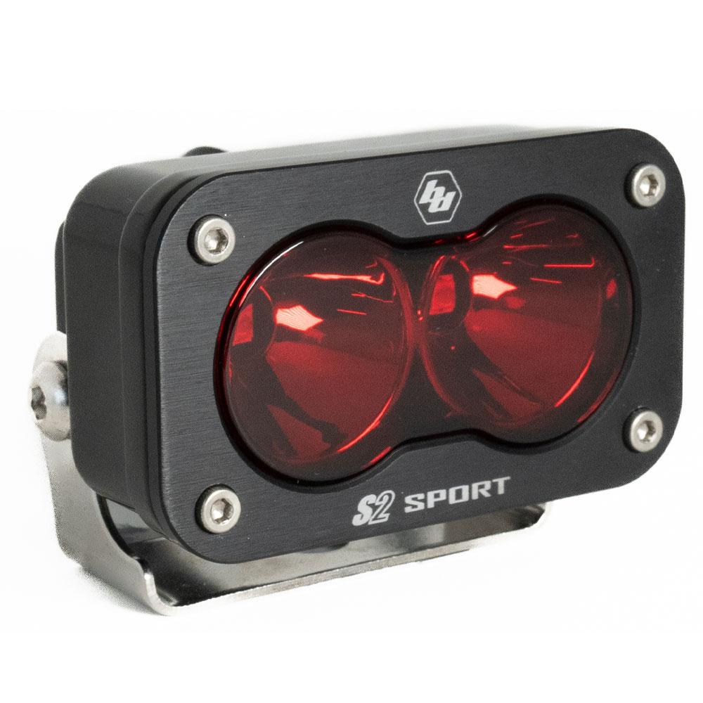 BAJA DESIGNS LED Work Light Red Lens Spot Pattern S2 Sport Baja Designs I 540001RD