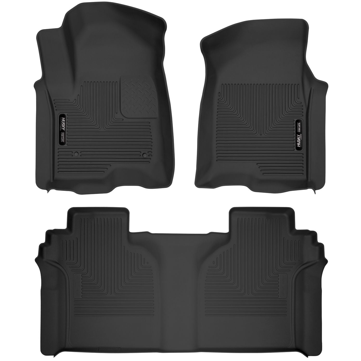 Husky Liners | X-act Contour Front & 2nd Seat Floor Liners For 2019-2026 Silverado 1500/1500 LTD/2500 HD/3500 HD, Sierra 1500/1500 Limited/2500 HD/3500 HD Crew Cab Husky Liners | 54208