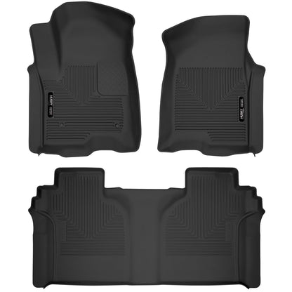 Husky Liners | X-act Contour Front & 2nd Seat Floor Liners For 2019-2026 Silverado 1500/1500 LTD/2500 HD/3500 HD, Sierra 1500/1500 Limited/2500 HD/3500 HD Crew Cab Husky Liners | 54208