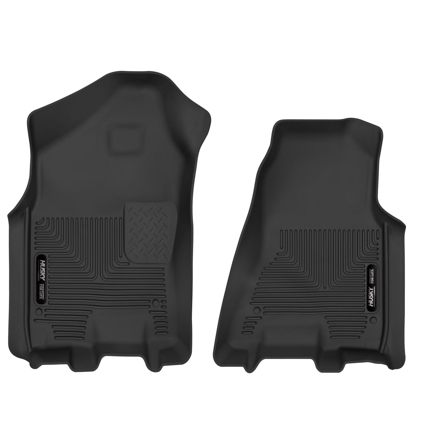 Husky Liners | X-act Contour Front Floor Liners For 2019-2024 1500 Husky Liners | 54501 in black rubber design.