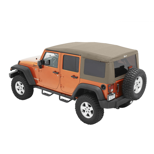 BESTOP | Supertop Ultra Squareback Soft Top For Jeep 2007-2018 Wrangler JK 4 Door Pebble Beige Bestop | 54724-74