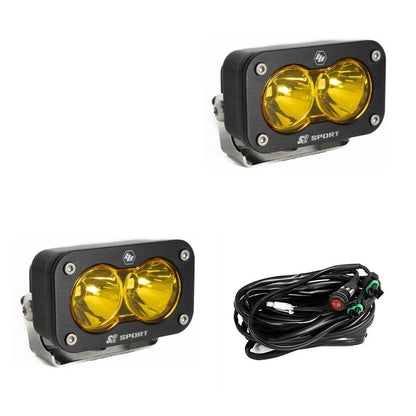 BAJA DESIGNS LED Work Light Baja Amber Lens Spot Pattern Pair S2 Sport Baja Designs I 547811