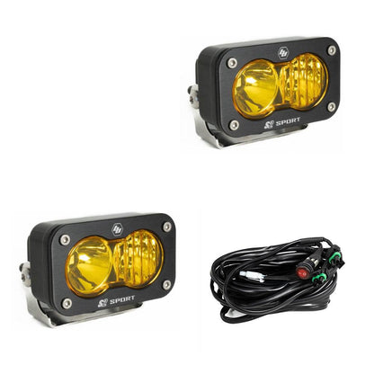 BAJA DESIGNS LED Work Light Baja Amber Lens Driving Combo Pattern Pair S2 Sport Baja Designs I 547813