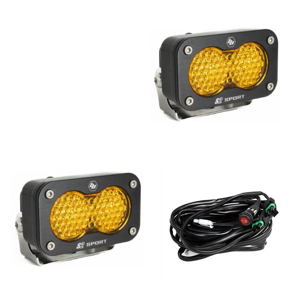 BAJA DESIGNS LED Work Light Baja Amber Lens Work/Scene Pattern Pair S2 Sport Baja Designs I 547816