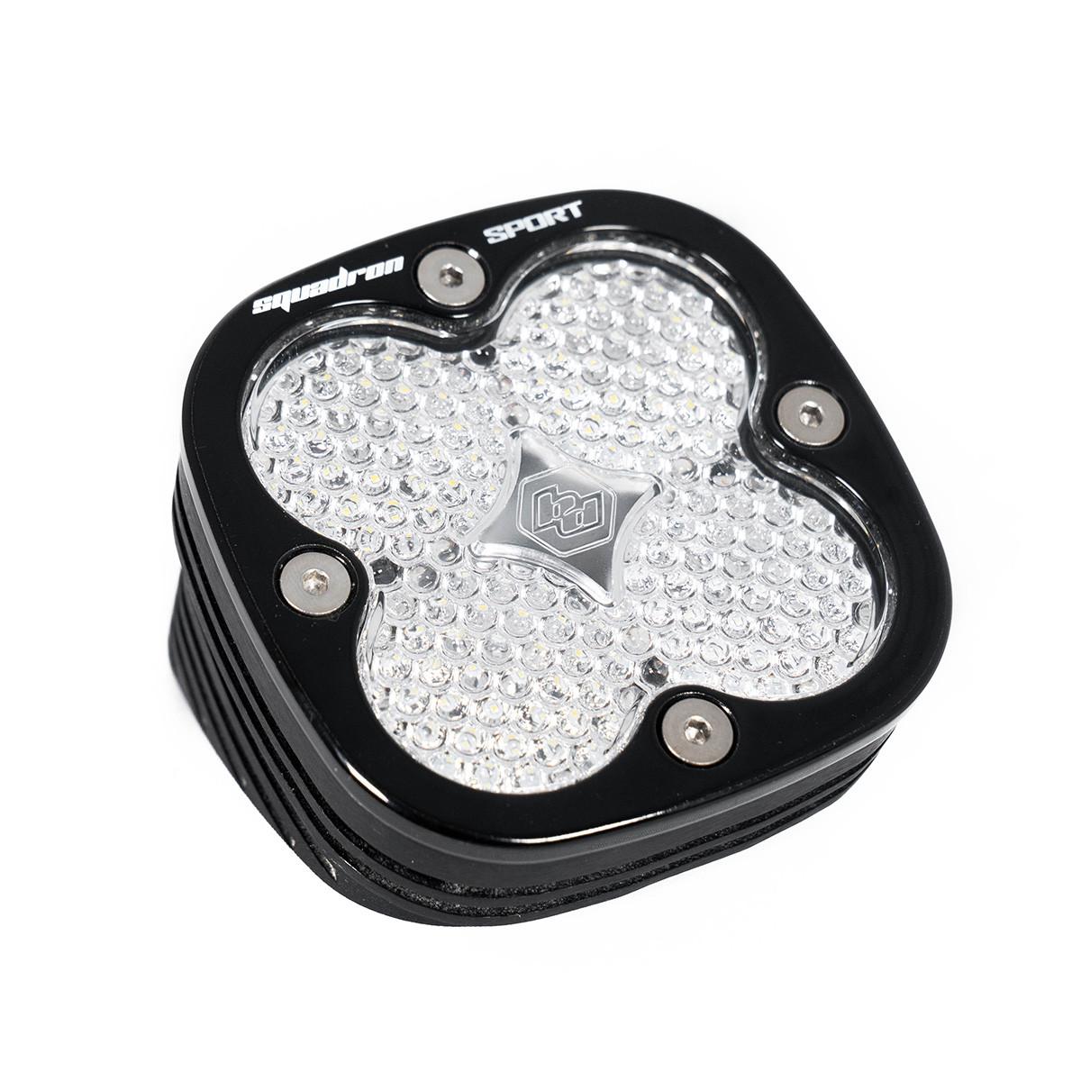 BAJA DESIGNS Flush Mount LED Light Pod Angled Black Clear Lens Work/Scene Pattern Squadron Sport Baja Designs I 552006